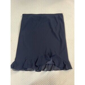 Y2K Ruffle Skirt J.S. Edward Sheer Lined Knee | Black | Size 12